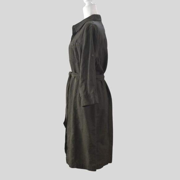 L.L. Bean Women's Long Sleeve Dress - Olive Green - Picture 2 of 7